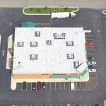 aerial view of a walgreens building with flat roof